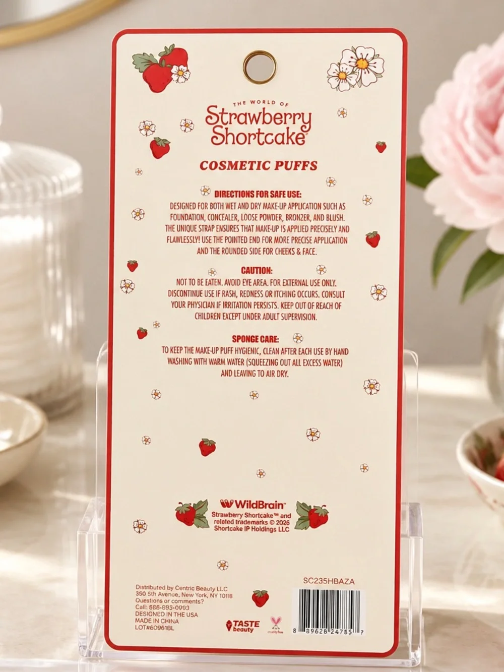 Strawberry Shortcake 6 Pc Cosmetic Makeup Puffs NWT